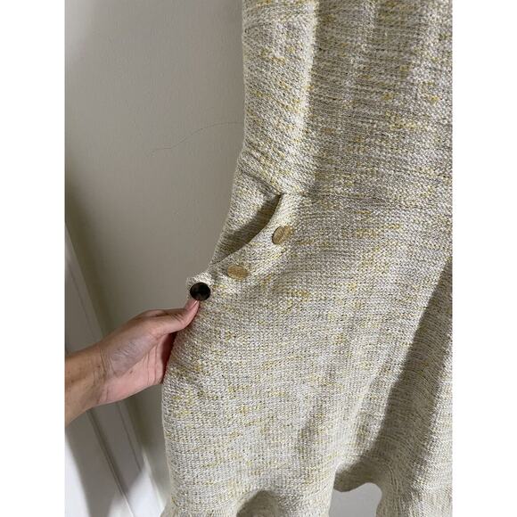 Loft Dress Women's 6 Fit and Flare Mini Tweed Flared Light yellow Ivory - Picture 5 of 7